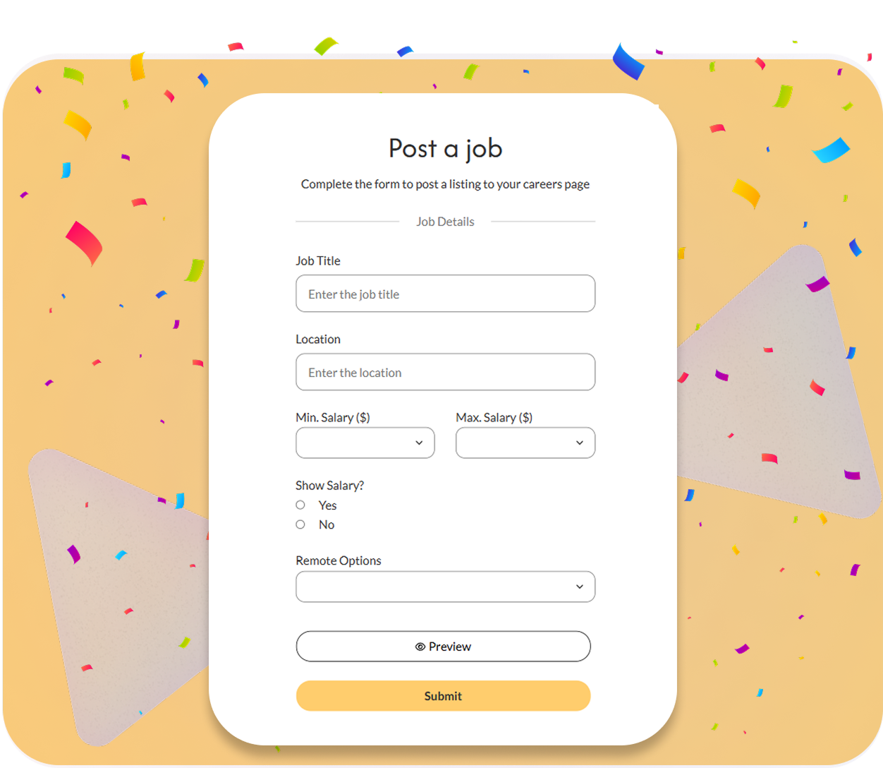 Post a job form